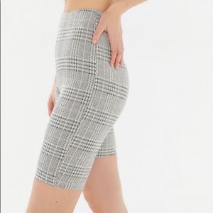 Urban Outfitters High- Rise Plaid Biker Shorts